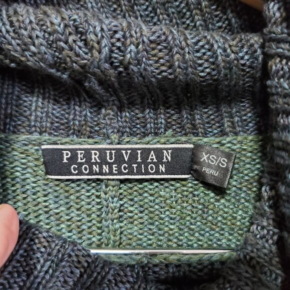 PERUVIAN CONNECTION Pima Cotton Knit Turtleneck Sweater Oversized Women's XS/S - Picture 9 of 12